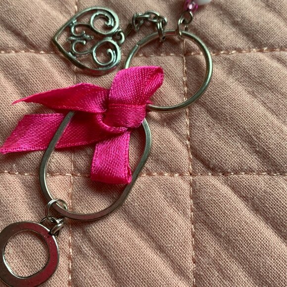 3x35$ 🌸📿🌺 Handmade -  Elegant Vibrant pink & white - Heart Pendant Necklace - Picture 7 of 8